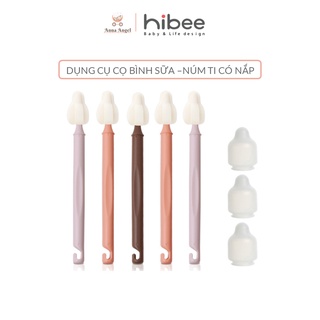 Cọ Rửa Bình Sữa/Núm Ti Loại Dài Có Nắp Hibee Mongri - Màu Sunshine (Nâu/Cam/Tím)