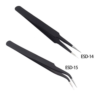 Nhíp đầu cong ESD-15 bằng thép chống tĩnh điện dùng sửa chữa trang sức