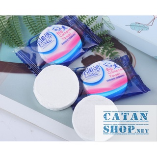 Khăn Du Lịch cotton dạng nén dùng 1 lần (30 * 60 cm),  Thấm Nước Tốt GD580-KtamN-xanh