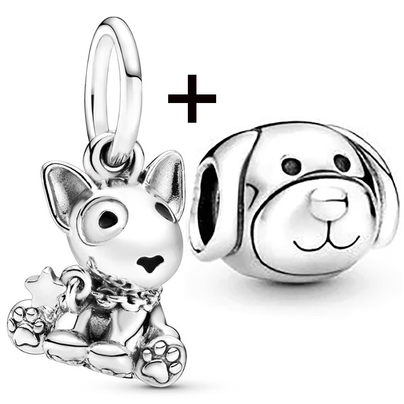 Bộ 2 Phụ Kiện Mặt Dây Chuyền Xỏ Hạt Tự Làm Hình Gấu / Chó / Bướm / Khủng Long