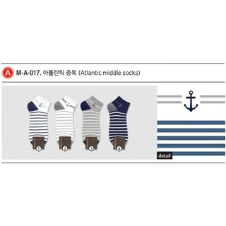 [MUA 2 TẶNG 1]Tất vớ nam sọc ngang cotton cổ ngắn Kikiya cao cấp Hàn Quốc M-A-017 (Chính Hãng)