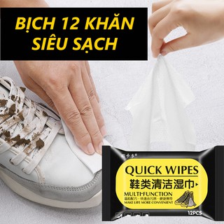 Khăn lau giày dép Shoe Wet Wipes siêu sạch (Bịch 12 / 30 / 80 tờ)