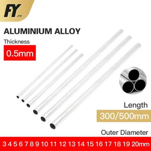 Ống nhôm FUYI 0.5mm độ dày tường thẳng 300 500mm ống hợp kim nhôm dài OD Đường kính ngoài 2 3 4 5 6 7 8 9 10 11 12 13 14 15 16 17 18 19 20mm ống