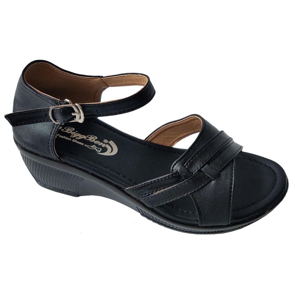 Giày Sandal Đế Xuồng Da Bò Thời Trang BIGGBEN Cao 5cm HKD572