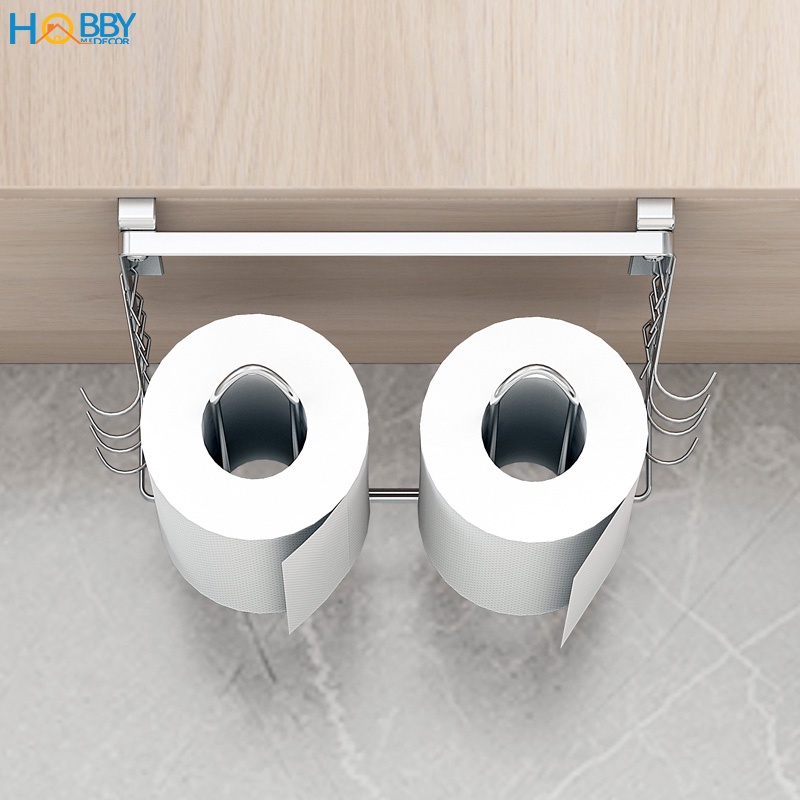 Giá treo 2 cuộn giấy lau bếp khăn bếp gắn tủ bếp Hobby Home Decor NVTG