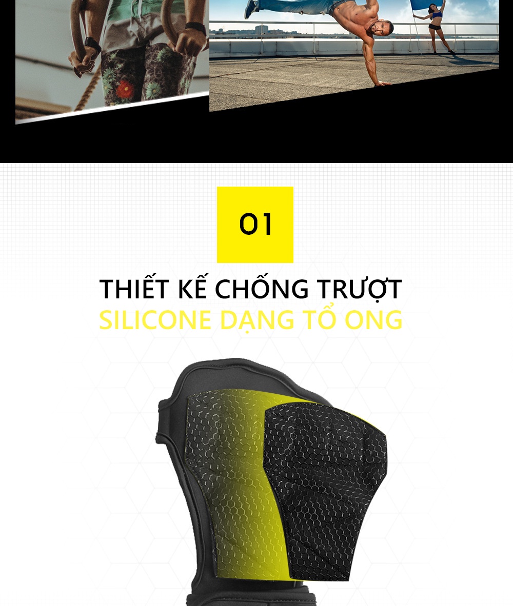 Mô tả Găng Tay Tập Gym Chính Hãng Bao Tay Tập Gym Thiết Kế Êm Ái Thoáng Khí Đệm Silicone Chống Trượt Cleacco SKDK Boro Sport - 5