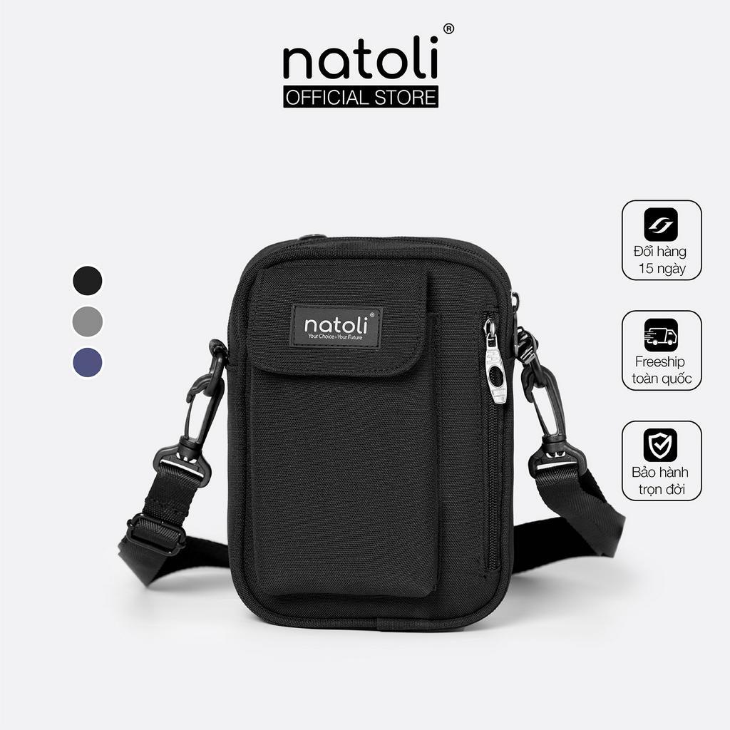 Túi đeo chéo nam nữ thương hiệu NATOLI chất vải canvas đi học đi chơi cá tính basic nhỏ gọn - Street Crossbag T1