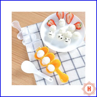 Khuôn lắc cơm bento tạo hình tròn kèm thìa Siêu_Rẻ { H }