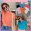 Áo Croptop Trơn Khuy Cổ Nữ, Croptop Chất Len Mongtoghi Hamina