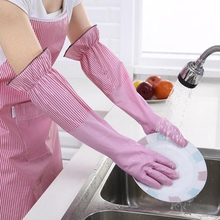 Găng tay cao su DARON Phụ kiện làm dày Giặt chống thấm nước Đĩa rửa tay dài ấm áp