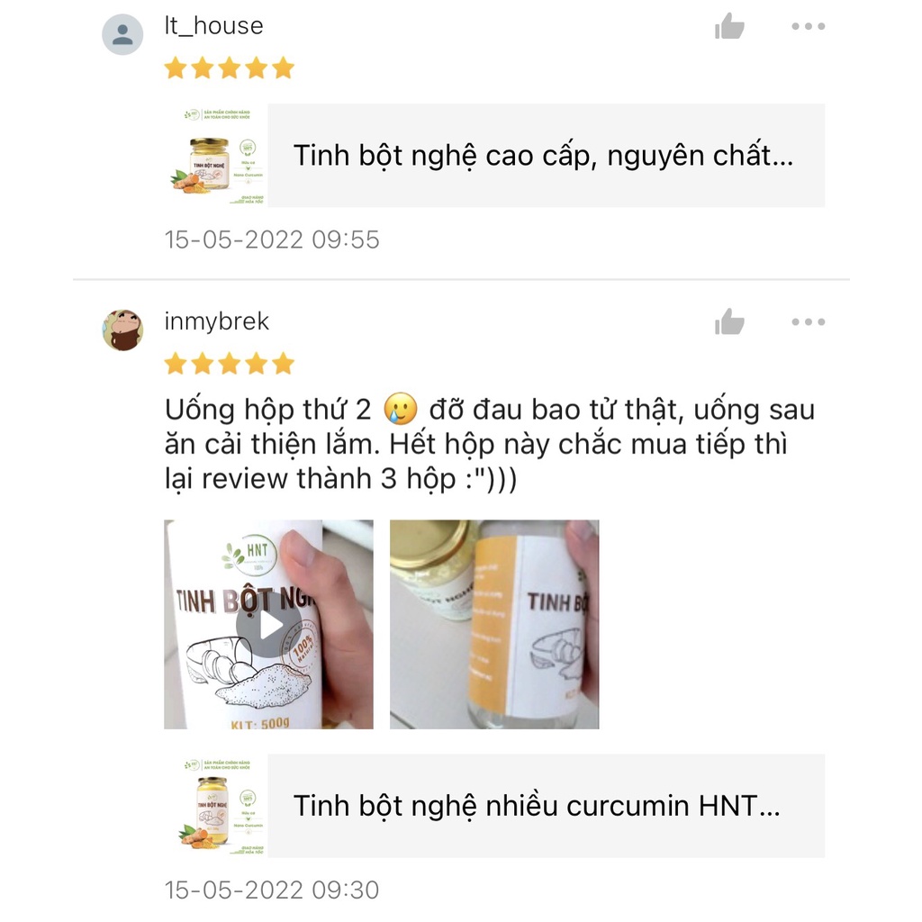 Ảnh Tinh bột nghệ cao cấp HNT NATURAL PRODUCT TBN30G 2