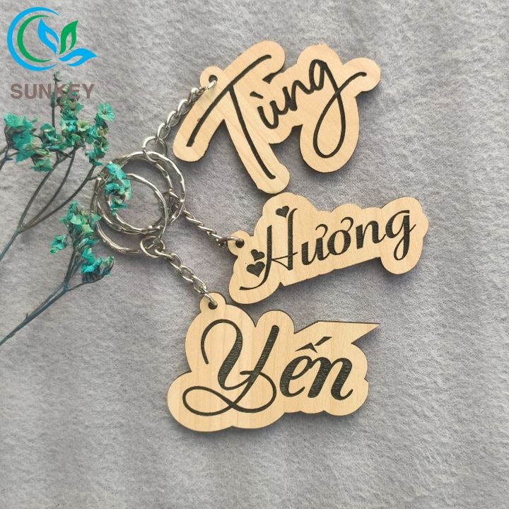 Móc Khóa Gỗ – Khắc Tên Theo Yêu Cầu – Thiết Kế Miễn Phí