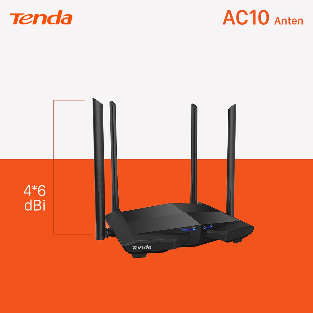 Ảnh Bộ Phát Wifi Tenda AC10 Băng Tần Kép Chuẩn AC 1200Mbps - Hàng Chính Hãng 3