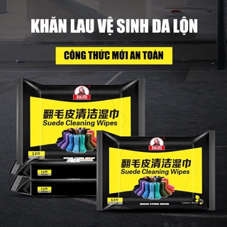 Khăn vệ sinh giày da lộn Suede Cleaning Wipes đa năng (12 khăn)