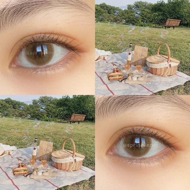 Kính áp tròng nâu đồng LM Brown (Lightly Modern) có giãn tròng 1 tháng | Spring Lens