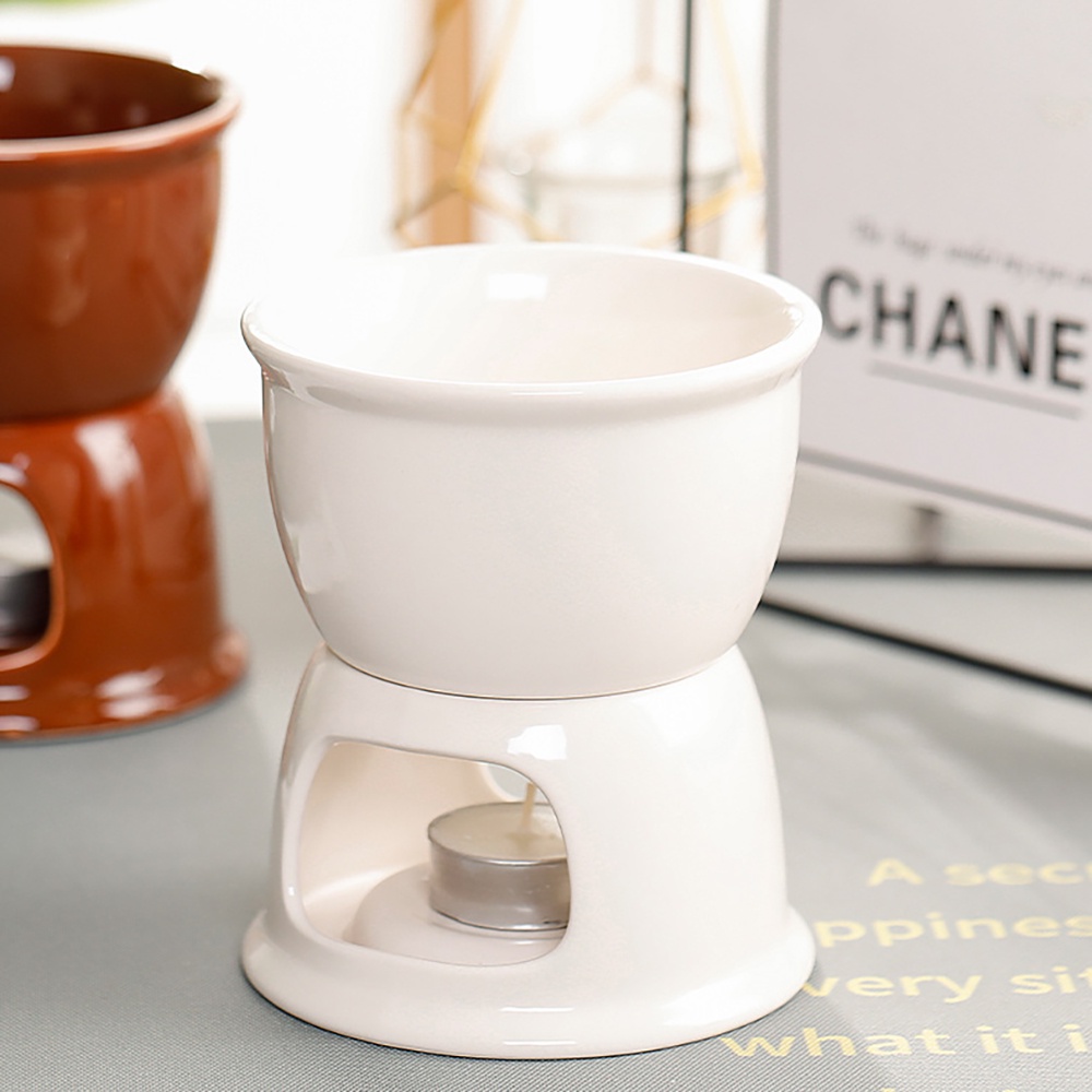 Bộ nồi sứ nấu socola/phô mai tan chảy kèm bát đựng kèm 2 nĩa tiện dụng