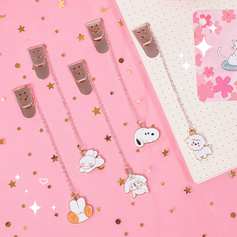 Dây chuyền kim loại đánh dấu trang sách vở sổ hoạt hình cute