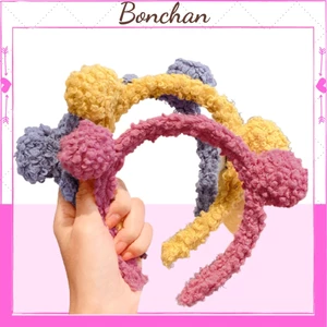 Bờm tóc cute, Bờm gấu dễ thương, Băng đô rửa mặt lông cừu nhiều màu sắc phong cách Hàn Quốc