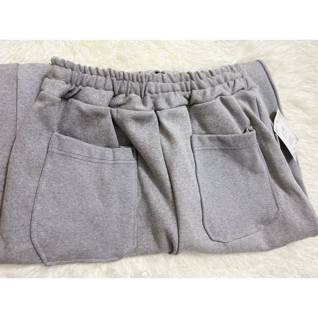 Quần Jogger bo gấu vải thun da cá, ống rộng 2 lớp nam nữ, mua 1 mặc được 2 dáng