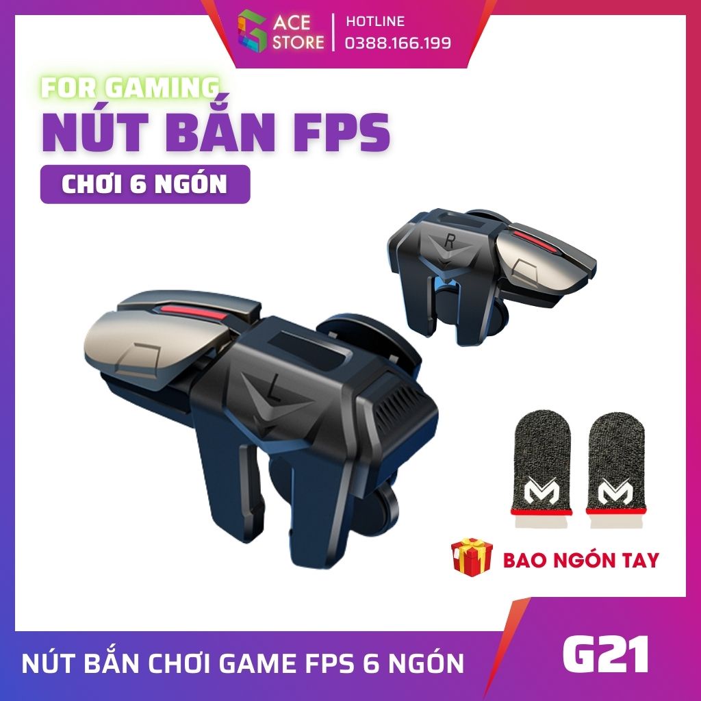 G21 | Nút bắn chơi game bằng 6 ngón chơi PUBG Mobile, Freefire, Call of Duty | BigBuy360 - bigbuy360.vn