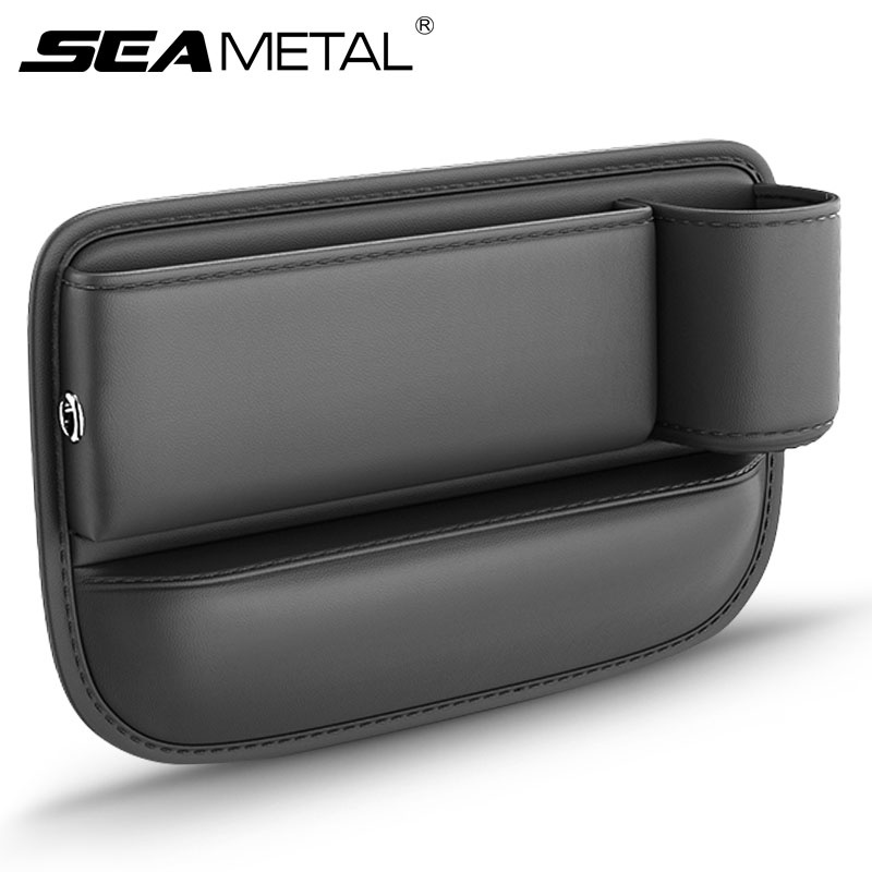 SEAMETAL Hộp Đựng Đồ Đa Năng Bằng Da PU Gắn Khe Hở Ghế Ngồi Xe Hơi