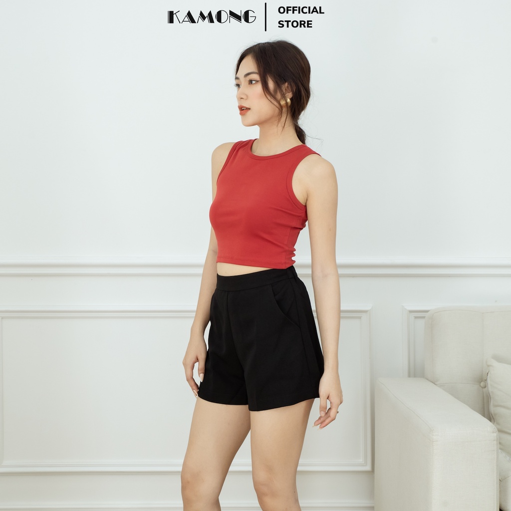Ảnh Áo thun ba lỗ nữ KAMONG kiểu dáng croptop A144 4