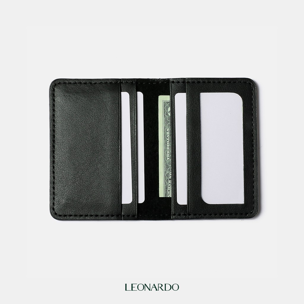 Ảnh Ví Da Nam Đựng Thẻ Feasty Chất Liệu Da Bò Bền Bỉ Thương Hiệu LEONARDO 2