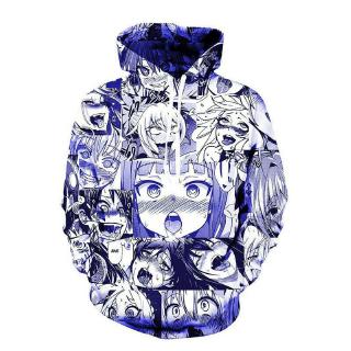 Áo khoác nam nữ mặt anime 3D ahegao cho cosplay