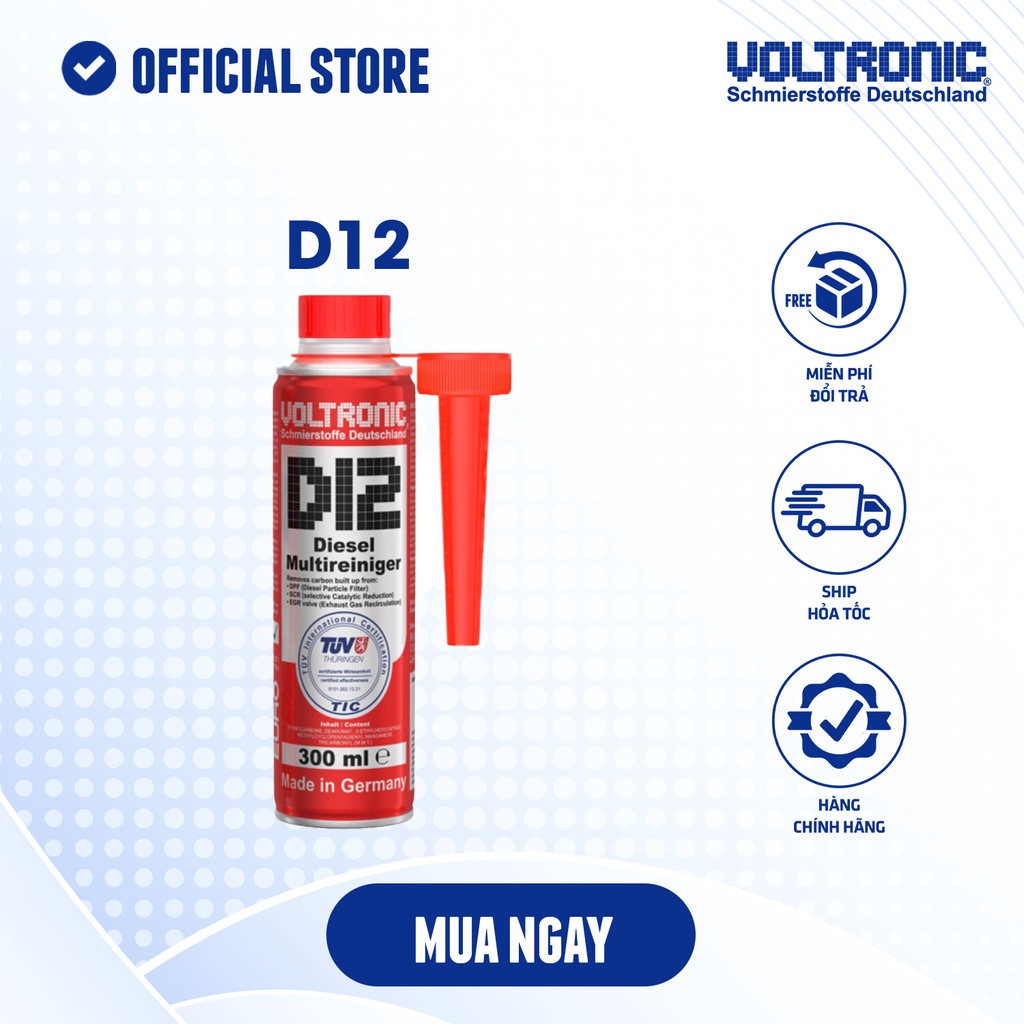 Ảnh Phụ gia vệ sinh hệ thống dầu và kim phun dành cho động cơ diesel VOLTRONIC d12 diesel multireiniger 1