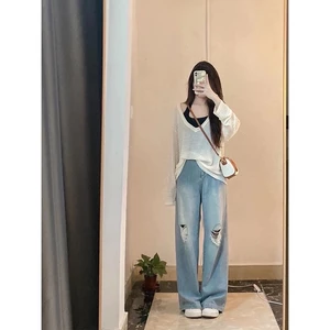 Set áo lưới cổ V kèm áo quây cổ yếm croptop (ảnh thật)