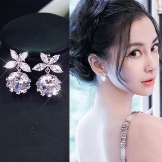 Bông Tai Hình Hoa Và Bướm Đính Đá Thời Trang Hàn Quốc Thanh Lịch