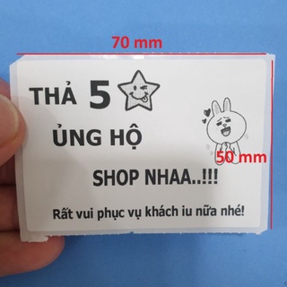 Cuộn 600 Tem Review 5 Sao Decal In Nhiệt Tự Dính Để Shop Chăm Sóc Khách Iu