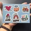 Sticker cute chống nước. Hình dán xinh xắn love happy family. Logo đẹp