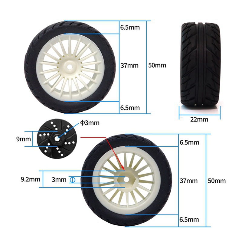 4 Lốp Cao Su Lốp Bánh Xe Cho SG1603 SG1604 1603 UD1601 UD1602 UD1603 UD1604 1 / 16 RC Xe Nâng Cấp Phần, 1