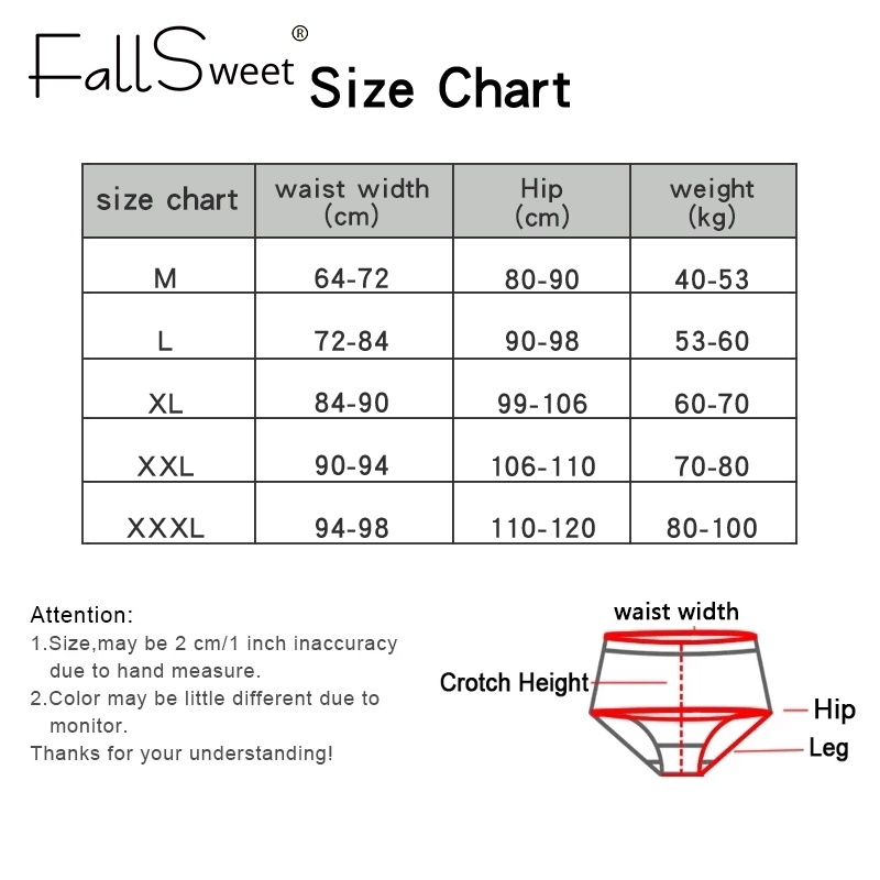 Ảnh Quần Lót Cotton FallSweet Nữ Eo Cao Thoải Mái Màu Trơn Plus Size M-XXXL 3