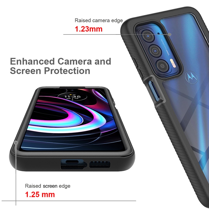 Dành Cho Motorola Edge 2021 Toàn Thân Trong Suốt Cả Thân Ốp Lưng Chống Sốc Lai Giáp Vỏ Điện Thoại