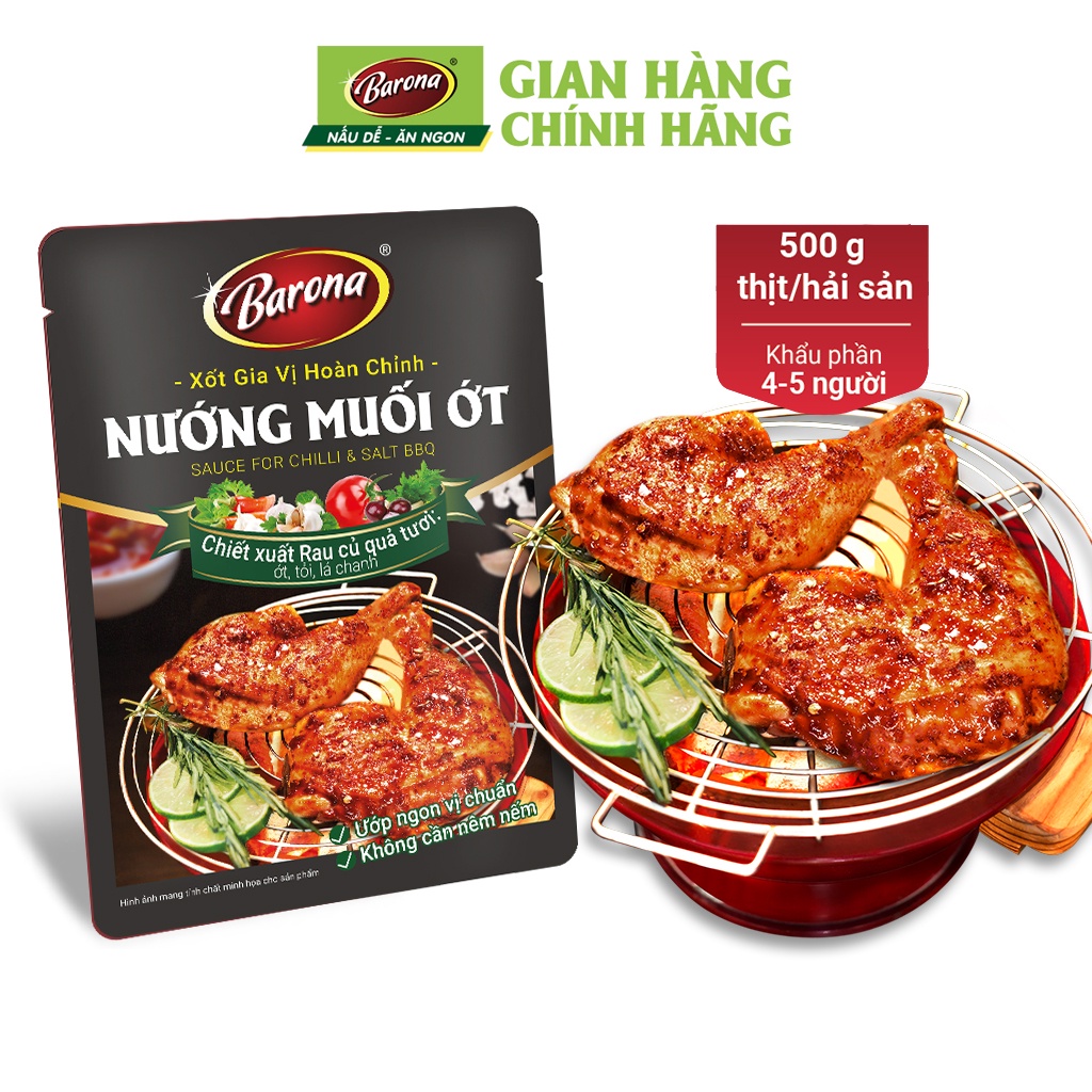 Ảnh Gia Vị Nướng Muối Ớt Barona 80g ướp ngon chuẩn vị không cần nêm nếm 3