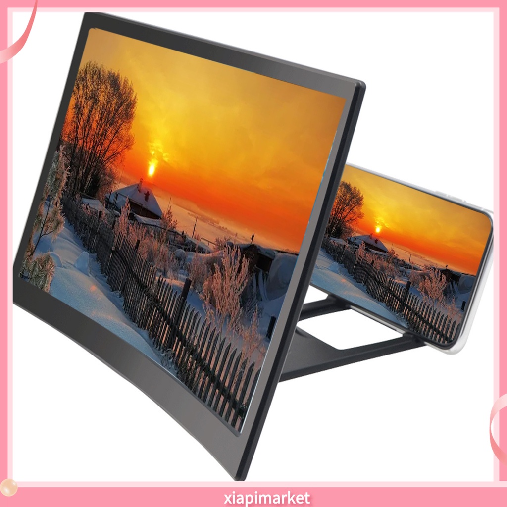 Kính Phóng Đại Màn Hình Cong 12 Inch 3D Gấp Gọn Tiện Dụng Cho Điện Thoại