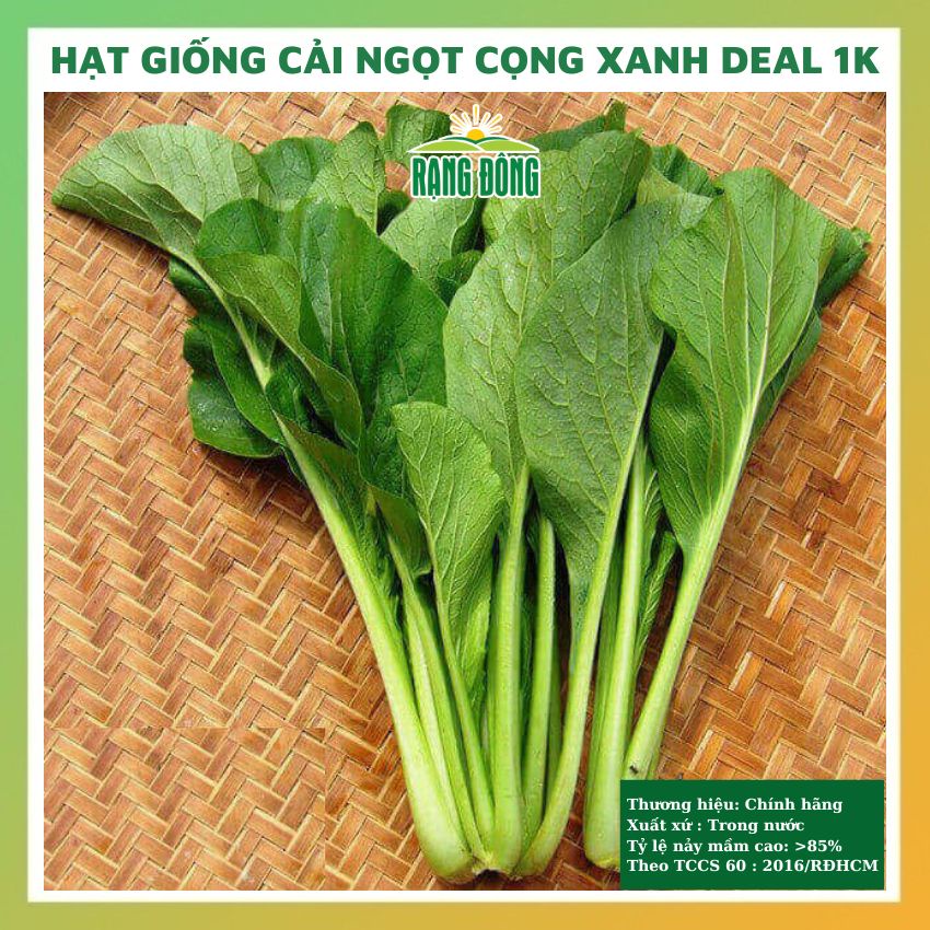 Hạt giống rau cải ngọt cọng xanh cao sản gói 120 hạt đóng túi zip - rau ...