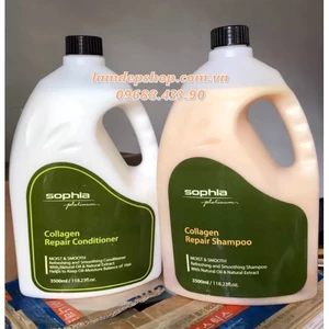 Bộ gội xả - Sophia collagen hair repair shampoo/conditioner - Collagen phục hồi tóc (3500ml) - LT