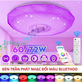 Đèn Ốp Trần Âm Nhạc 3D Bluetooth Thông Minh 2in1 Thời Trang Hiện Đại Đơn Giản