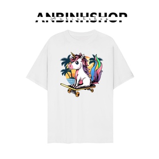 Áo thun - Áo phông nam nữ in hình Ngựa Pony lướt ván dễ thương