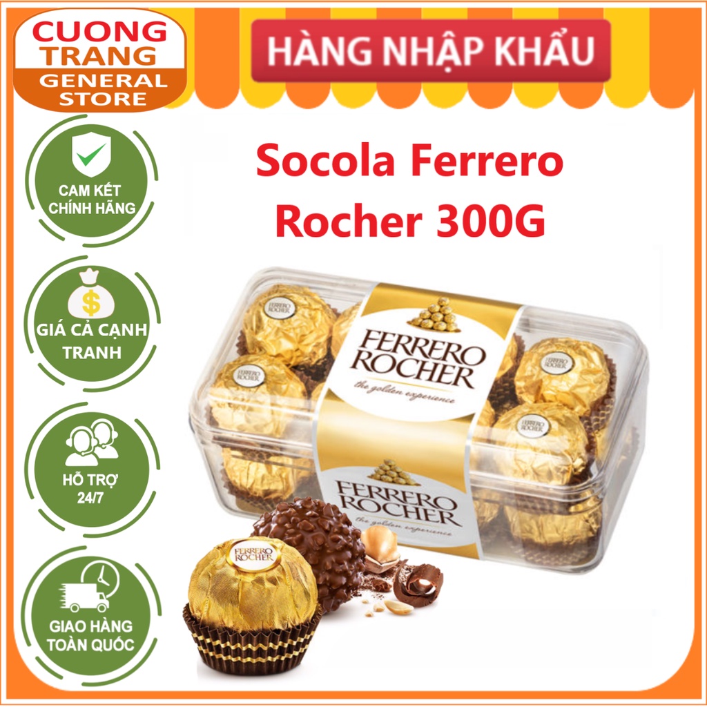 Hộp Socola Ferrero Rocher 16 viên 200g nhập khấu Italia | Shopee Việt Nam
