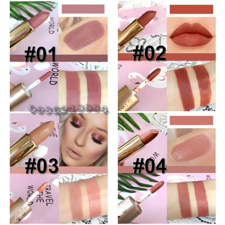 Q234 BGB Thỏi son kem hẩu lốn O.TWO.O 2 in 1 Matte Lipstick & Liquid Lipstick LLL1 21 Q234