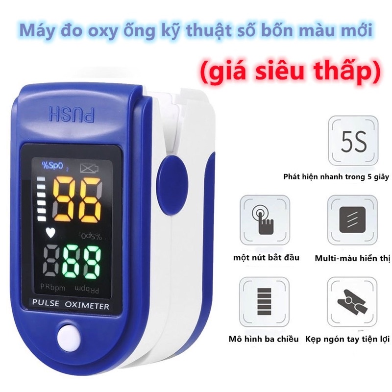 Máy đo oxy cầm tay, máy đo SPO2, đo nhịp tim, nồng độ oxy trong máu ...