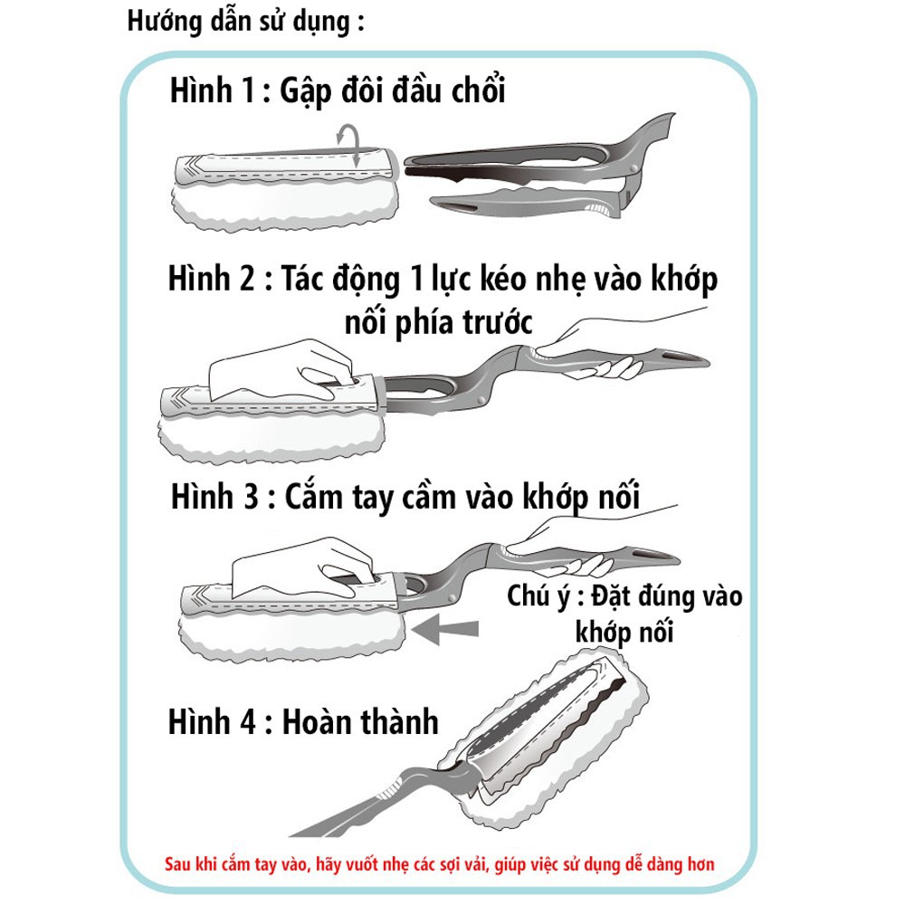 Chổi Quét Bụi, Chổi Lông Gà Quét Bụi tĩnh điện sợi siêu mịn iHomeda (1Cán + 4Bông lau)
