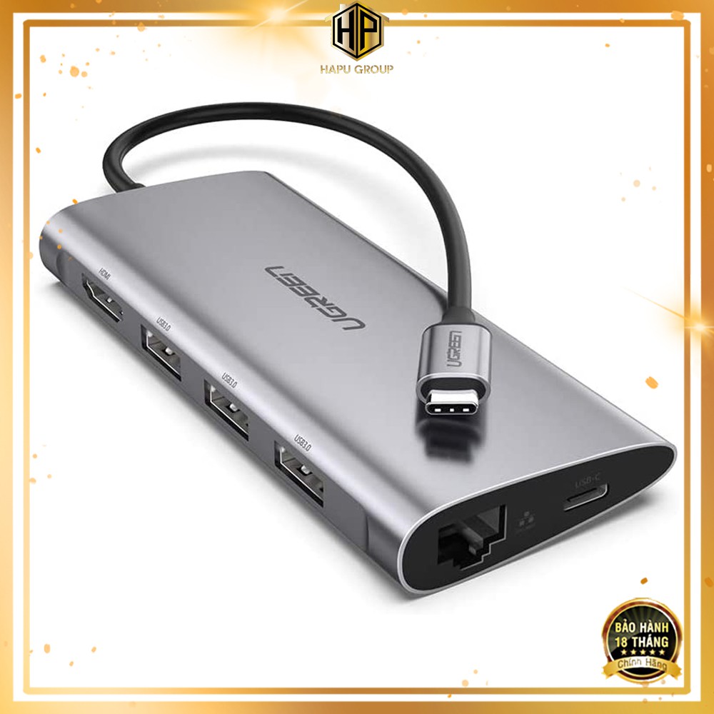 Ugreen 50538 - Cáp Chuyển USB Type C Sang 3 cổng USB 3.0, HDMI,RJ45, SD ...