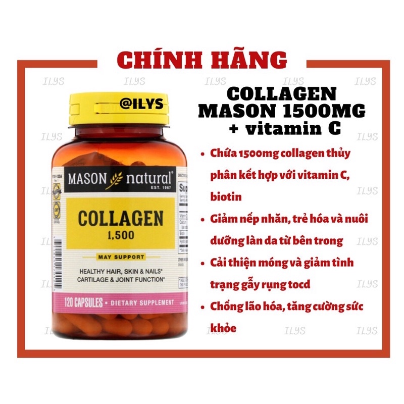 [Date 2026]Collagen Mỹ Viên uống đẹp da Collagen 1500+C Mason Natural ...