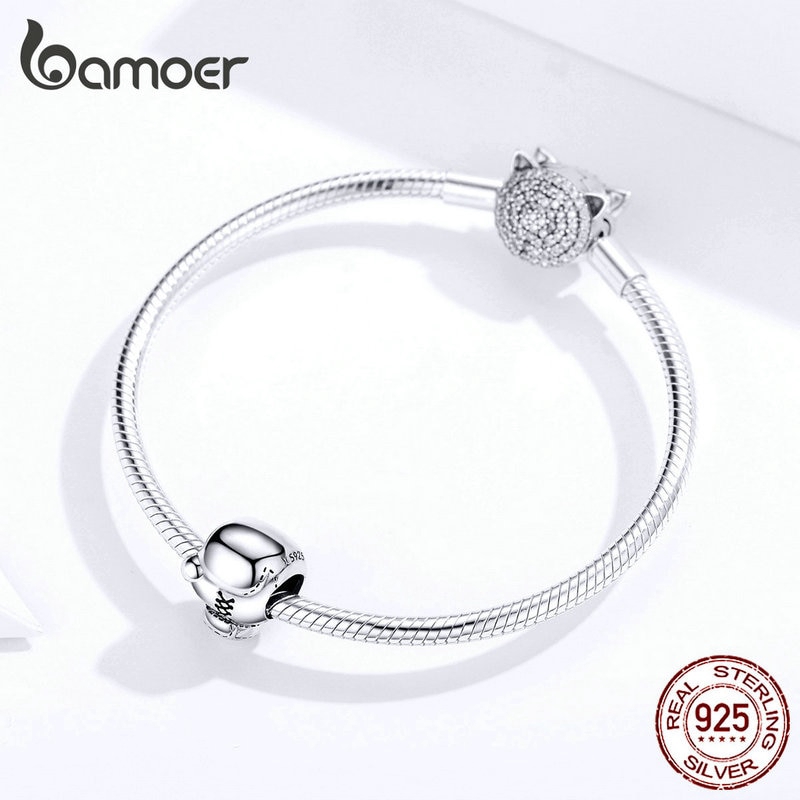 Hạt charm Bamoer bằng bạc 925 hình găng đấm bốc phong cách Châu Âu cá tính
