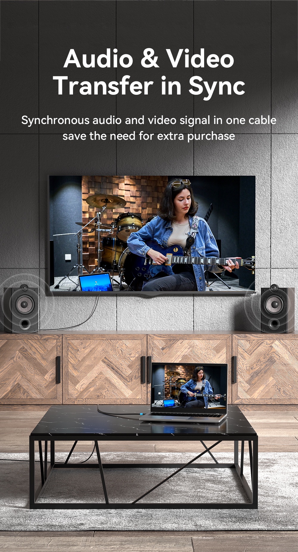 Chế độ Nhân bản màn hình với Cáp HDMI Vention